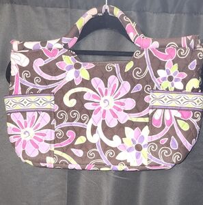Vera Bradley Purple Punch Quilted Shoulder Tote Bag Retired Pattern, Medium Size